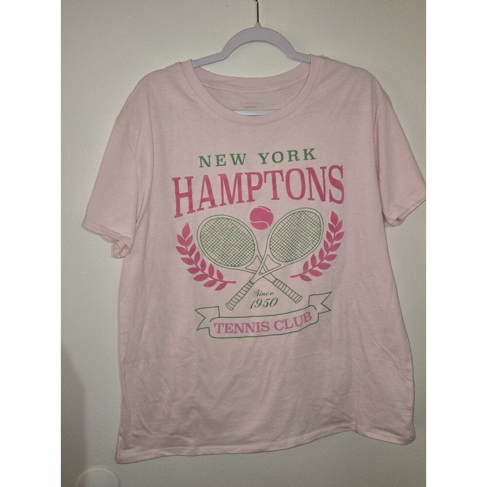 Women’s New York Pink Hamptons‎ Tennis Club T-Shirt Size Large XL